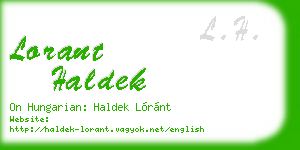 lorant haldek business card